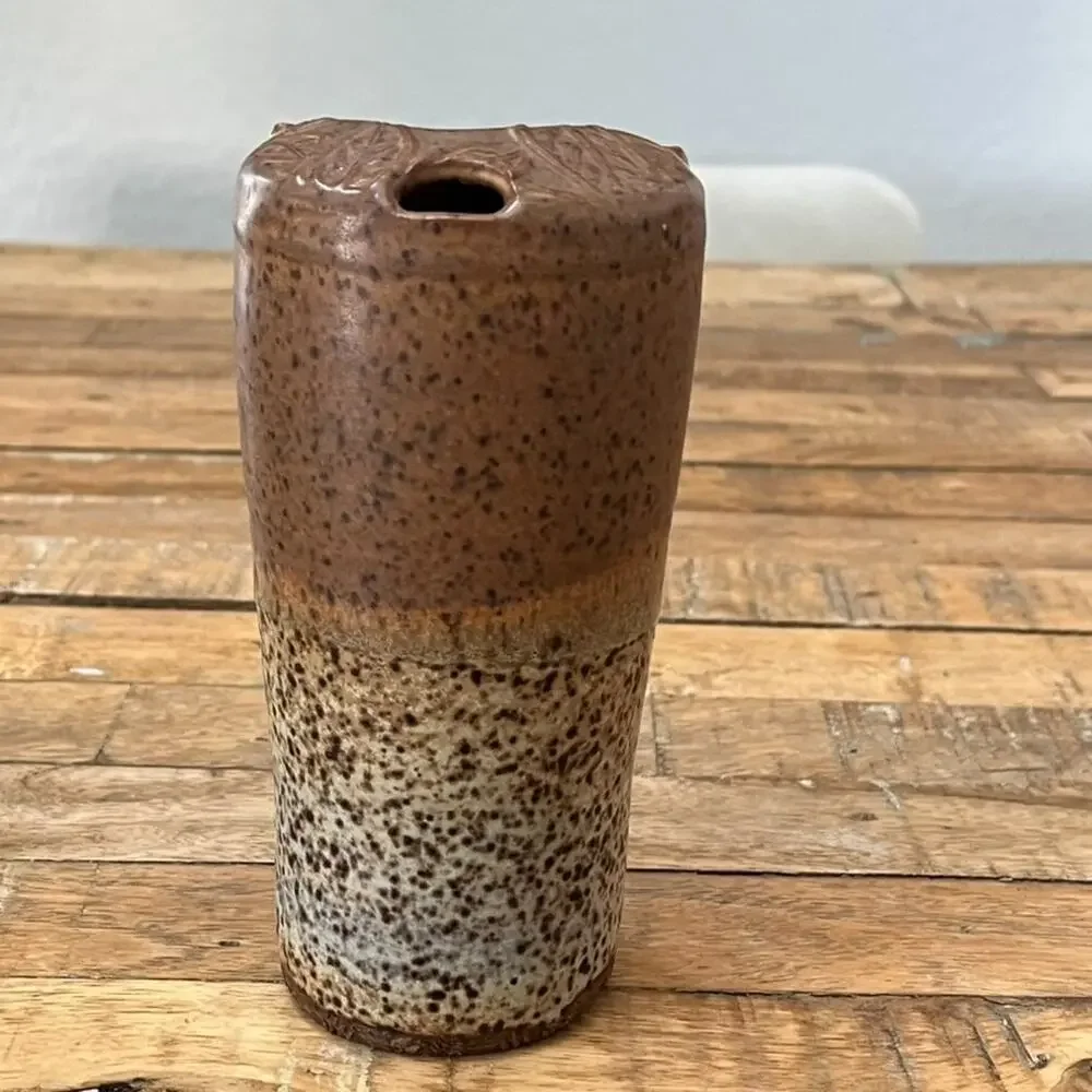 Handcrafted Travel Cup, To Go Cup Ceramic Vase 6.5